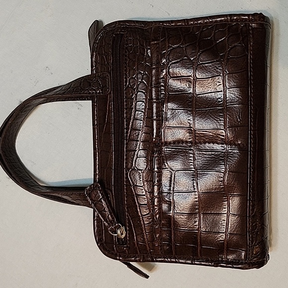 Vintage Etienne Aigner Brown Faux Lether Croc Embossed Mini Handbag EUC - Picture 2 of 12